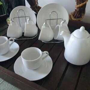 Espresso Coffee Set in White